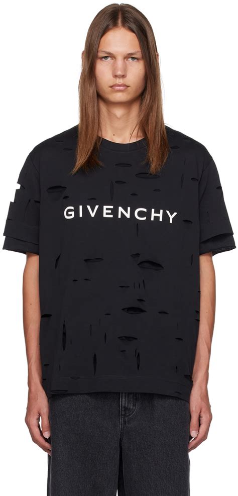 givenchy t shirt shark|givenchy distressed t shirt.